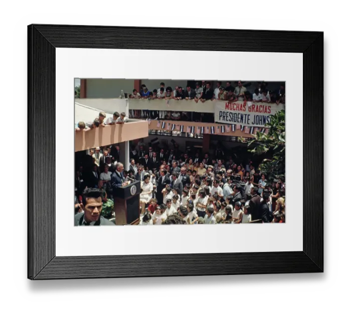 Framed Print : Lyndon Johnson In El Salvador Framed Print : Lyndon Johnson In El Salvador