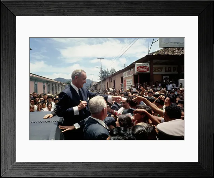 Framed Print : President Johnson In San Salvador Framed Print : President Johnson In San Salvador