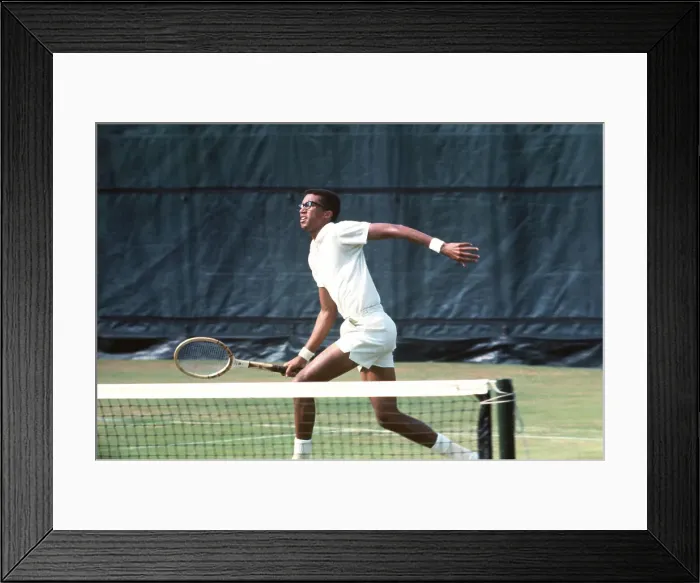 Framed Print : Arthur Ashe Approaching the Ball Framed Print : Arthur Ashe Approaching the Ball