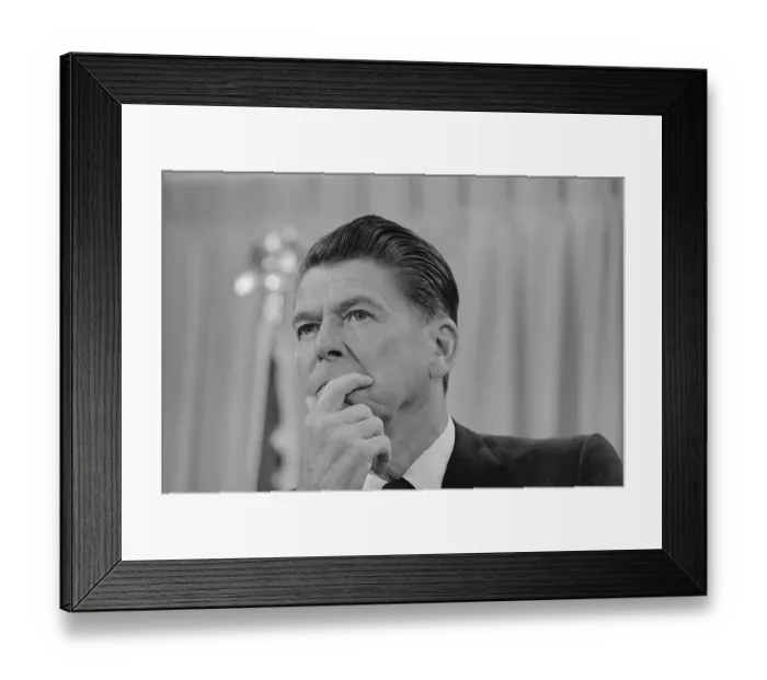 Framed Print : Ronald Reagan Thinking