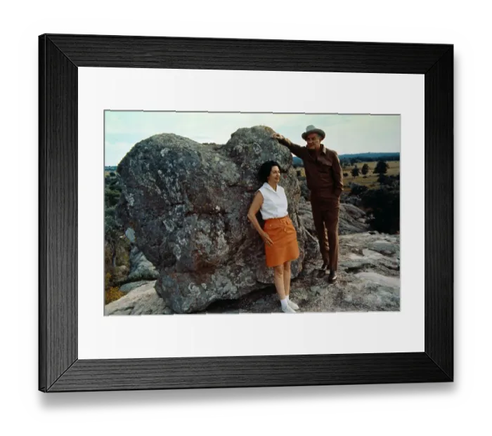 Framed Print : Lyndon and Lady Bird Johnson Standing on Rocky Mound Framed Print : Lyndon and Lady Bird Johnson Standing on Rocky Mound