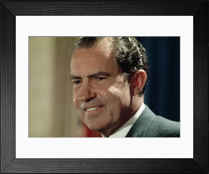 Framed Print : Portrait of Richard Nixon Smiling Framed Print : Portrait of Richard Nixon Smiling