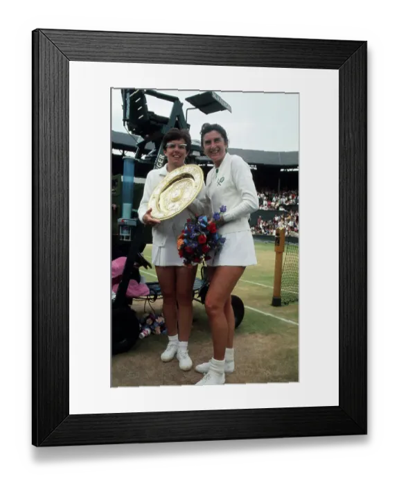 Framed Print : Billie Jean King and Judy Tegart with Tennis Award Framed Print : Billie Jean King and Judy Tegart with Tennis Award