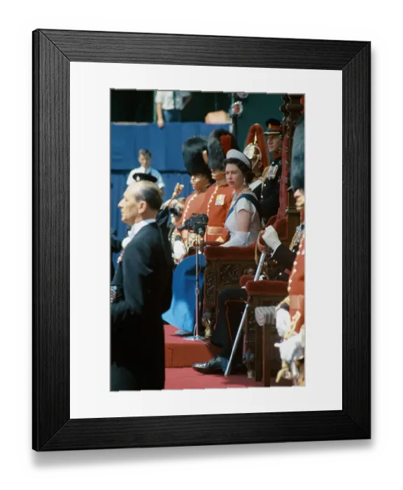 Framed Print : Queen Elizabeth Sitting on Throne During Ecumenical Service Framed Print : Queen Elizabeth Sitting on Throne During Ecumenical Service