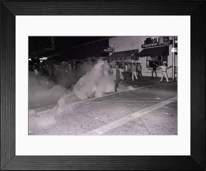 Framed Print : Students Flee Tear Gas During Protest Framed Print : Students Flee Tear Gas During Protest