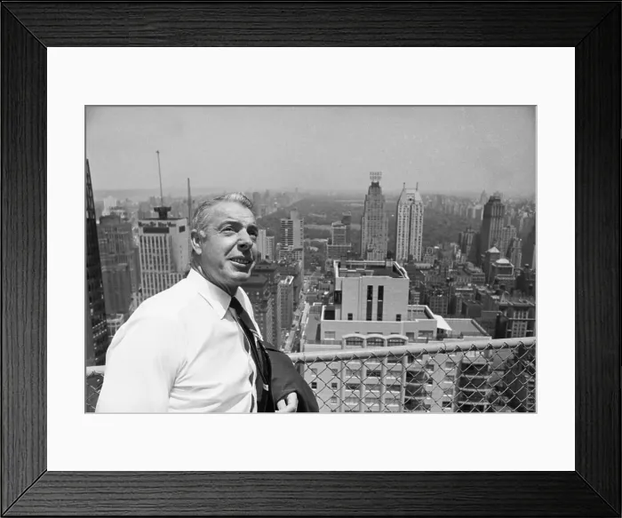 Framed Print : Joe DiMaggio Standing on Rooftop Framed Print : Joe DiMaggio Standing on Rooftop