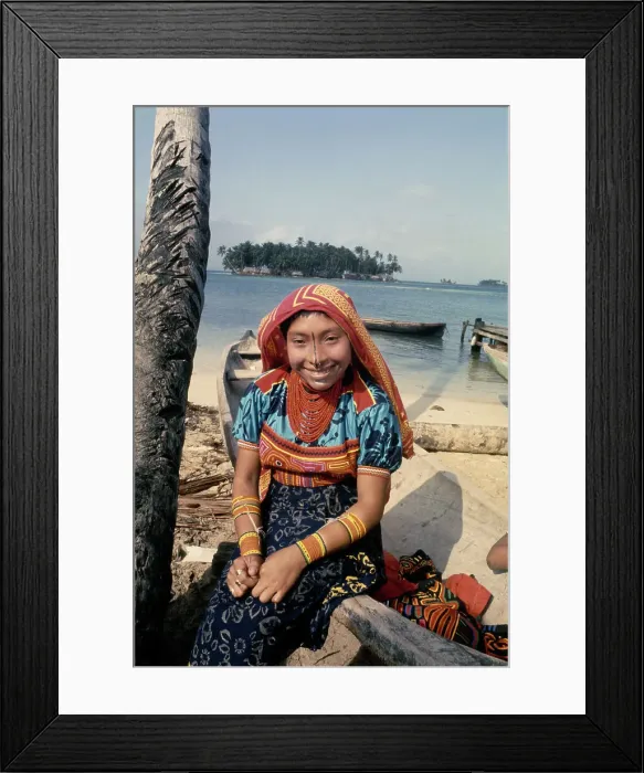 Framed Print : Kuna Girl On Beach Framed Print : Kuna Girl On Beach