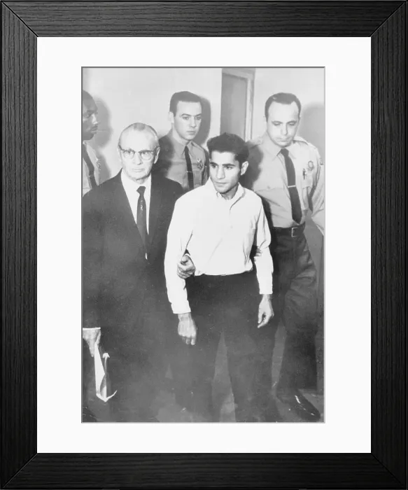 Framed Print : Sirhan B. Sirhan Walking into Courtroom