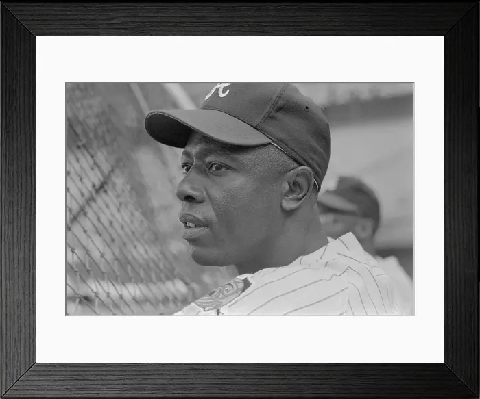 Framed Print : Hank Aaron Concentrating Before Game Framed Print : Hank Aaron Concentrating Before Game
