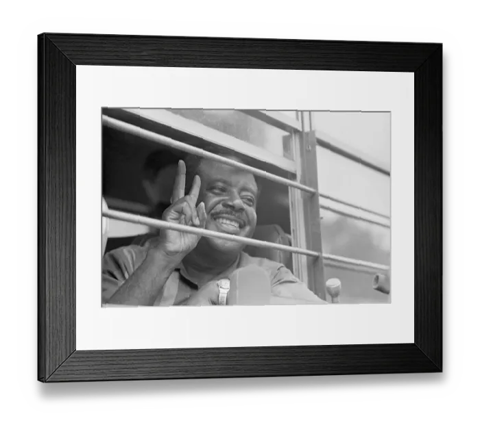 Framed Print : Ralph D. Abernathy Giving Victory Sign Framed Print : Ralph D. Abernathy Giving Victory Sign