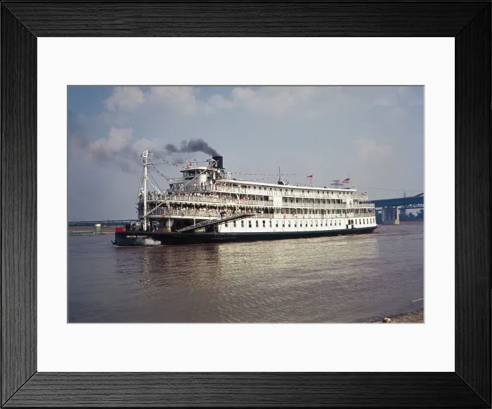 Framed Print : The Delta Queen Churning Towards St. Louis Framed Print : The Delta Queen Churning Towards St. Louis