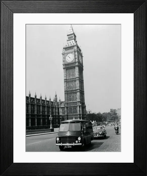Framed Print : Van Carrying James Earl Ray in Front of Big Ben Framed Print : Van Carrying James Earl Ray in Front of Big Ben