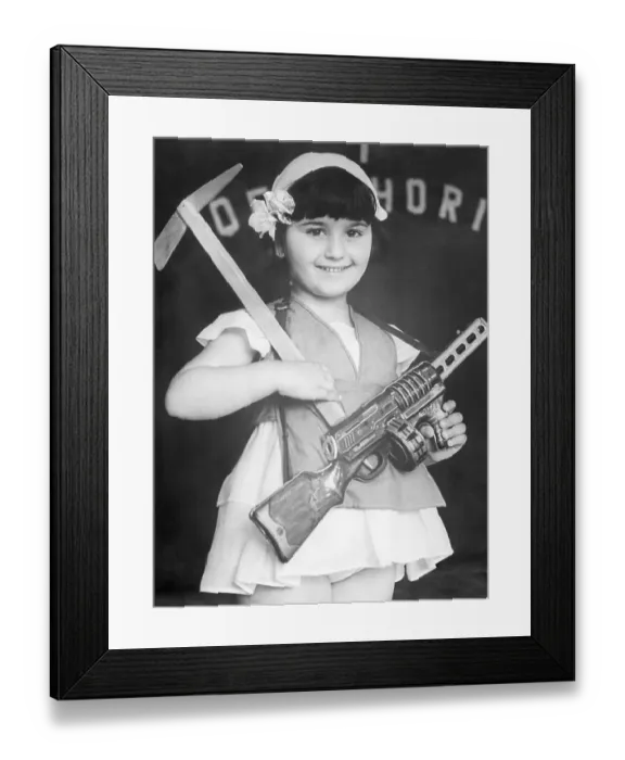 Framed Print : Albanian Girl Commemorating International Children's Day Framed Print : Albanian Girl Commemorating International Children's Day