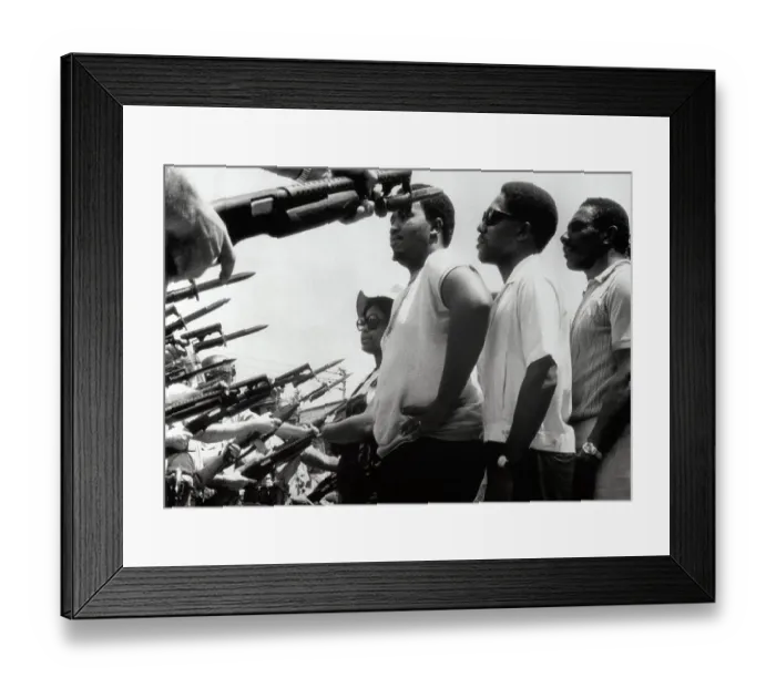 Framed Print : Civil Rights Marchers Facing Bayonets Framed Print : Civil Rights Marchers Facing Bayonets