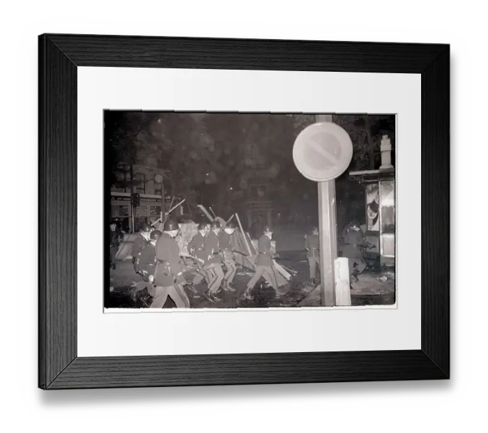 Framed Print : Police on Streets During Student Riot Framed Print : Police on Streets During Student Riot