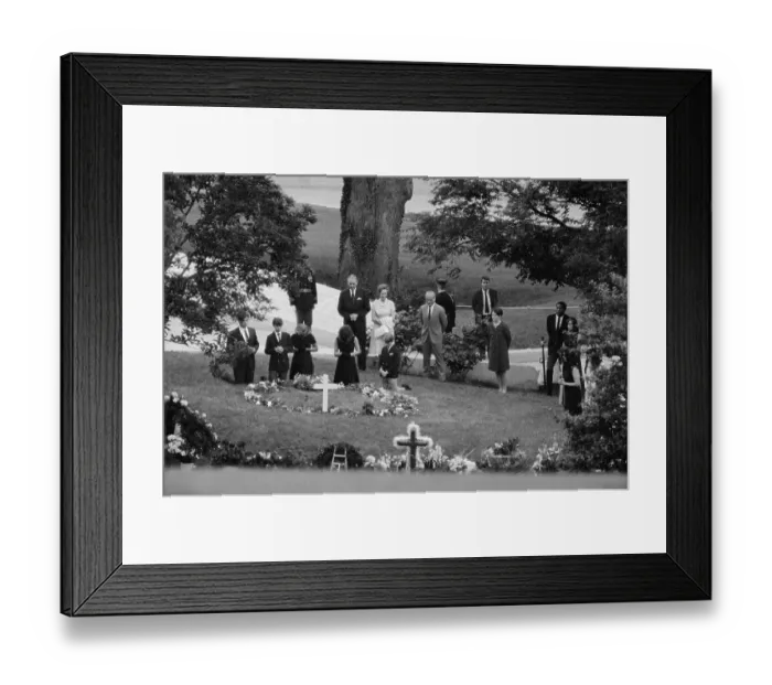 Framed Print : Kennedy Children Standing by Grave Framed Print : Kennedy Children Standing by Grave