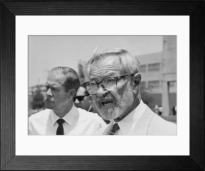 Framed Print : A. L. Wirin Speaking to The Press