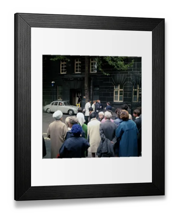 Framed Print : Crowd Outside Canon Row Police Station