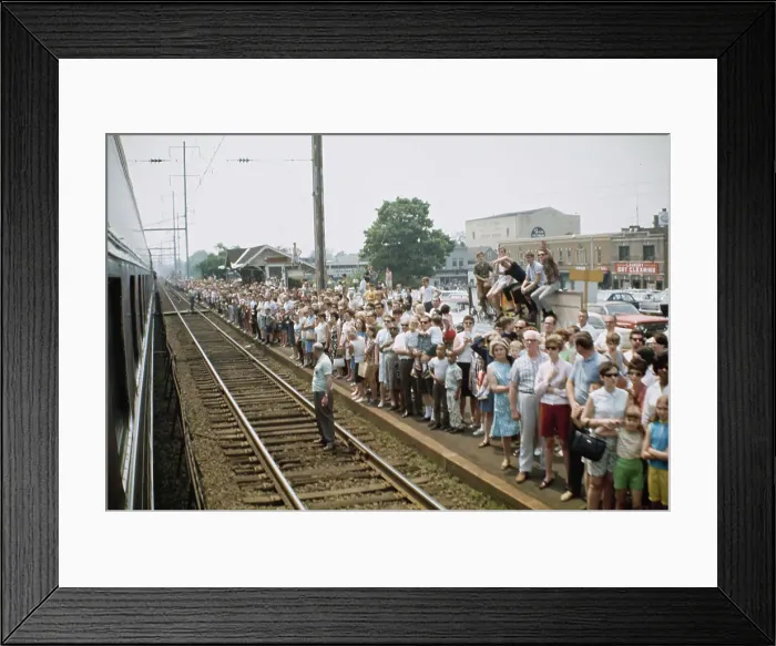 Framed Print : Crowd Watching Kennedy Train Framed Print : Crowd Watching Kennedy Train