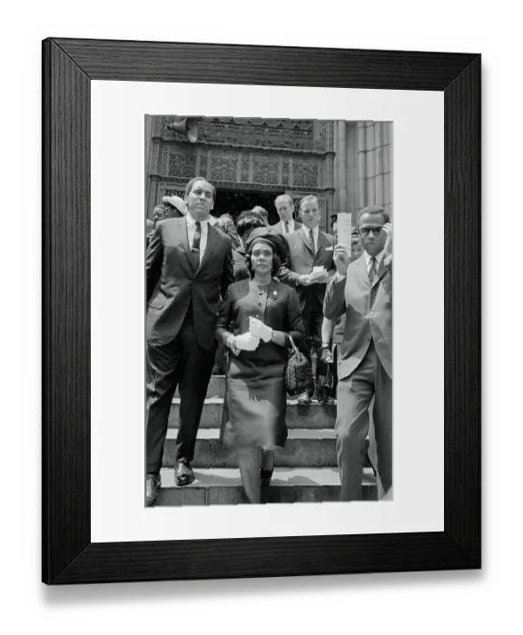 Framed Print : Coretta Scott King Leaving Cathedral Framed Print : Coretta Scott King Leaving Cathedral