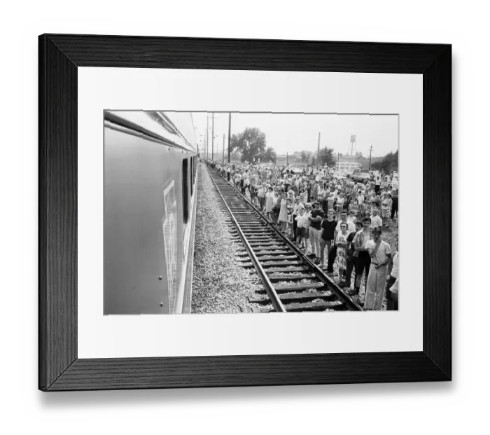 Framed Print : People Watching RFK'S Funeral Train Framed Print : People Watching RFK'S Funeral Train