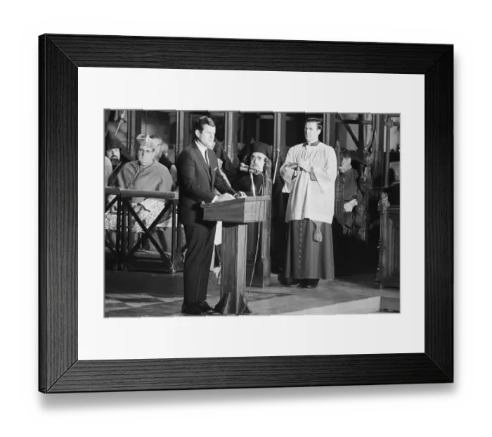 Framed Print : Edward Kennedy at the Funeral of His Brother Robert Framed Print : Edward Kennedy at the Funeral of His Brother Robert