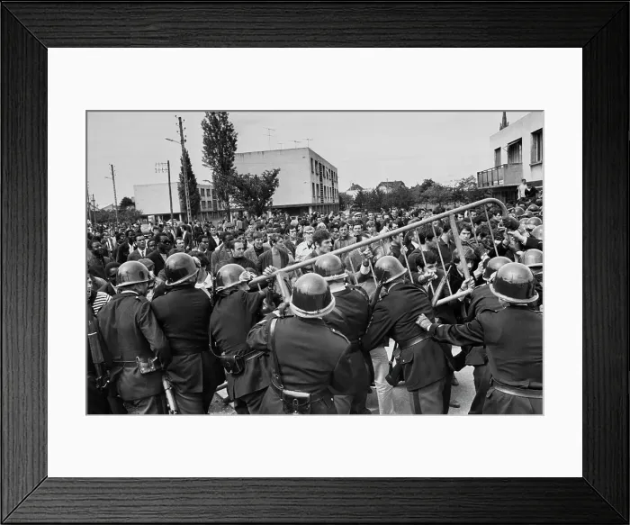 Framed Print : Striking Workers, France Framed Print : Striking Workers, France