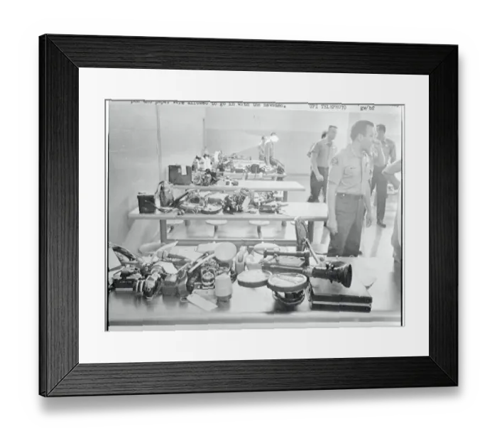 Framed Print : Sheriff's Guarding Camera Equipment Framed Print : Sheriff's Guarding Camera Equipment