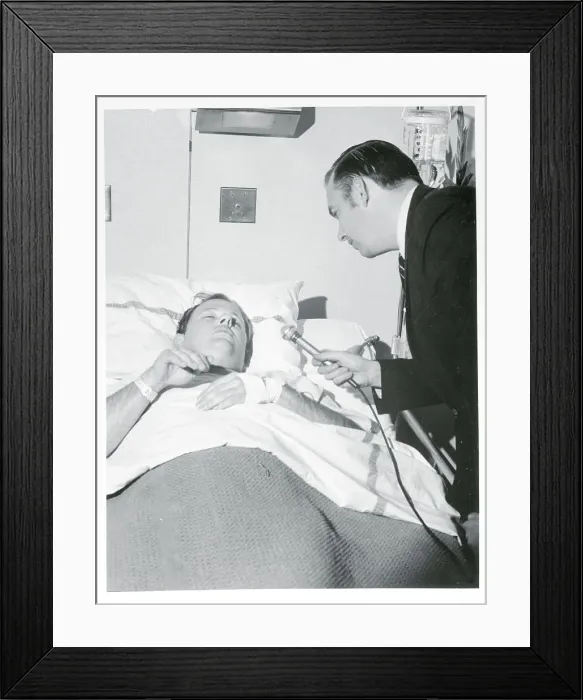 Framed Print : William Weisel Being Interviewed in Hospital Framed Print : William Weisel Being Interviewed in Hospital