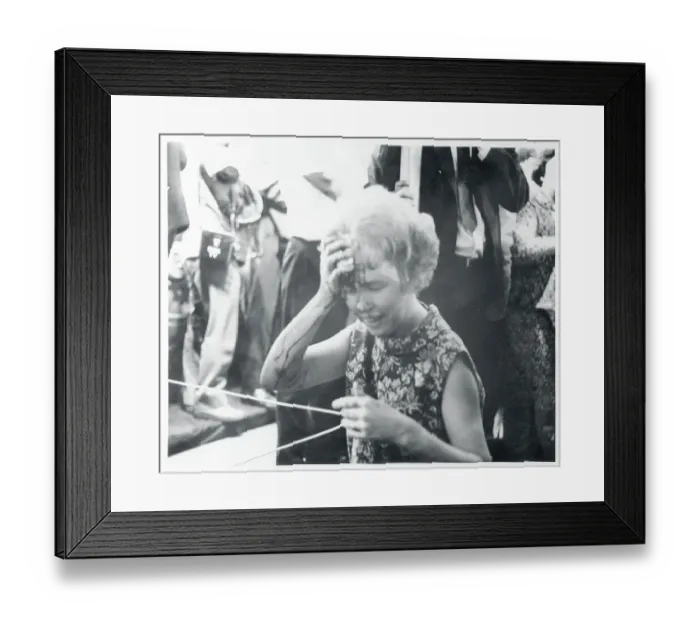 Framed Print : Elizabeth Evans Wiping Blood From Her Face Framed Print : Elizabeth Evans Wiping Blood From Her Face