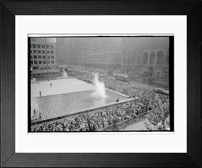 Framed Print : Large Crowd of Citizens Standing on Street Framed Print : Large Crowd of Citizens Standing on Street