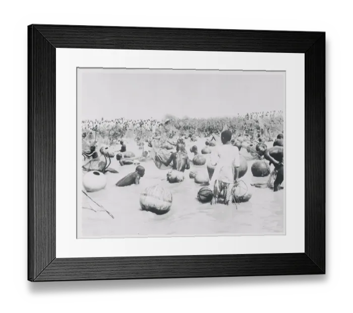 Framed Print : Men Fishing with Pots and Nets Framed Print : Men Fishing with Pots and Nets