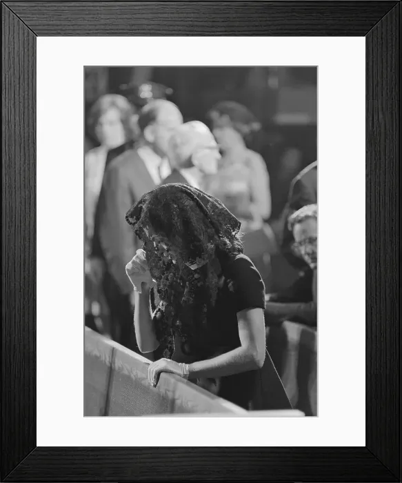 Framed Print : Mrs. John F. Kennedy Shown Praying Framed Print : Mrs. John F. Kennedy Shown Praying