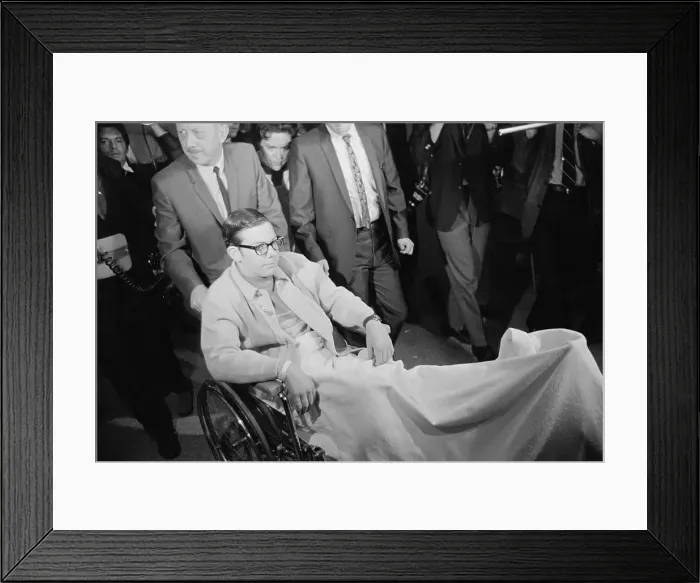 Framed Print : Victim Irwin Stroll Sitting in WheelChair Framed Print : Victim Irwin Stroll Sitting in WheelChair