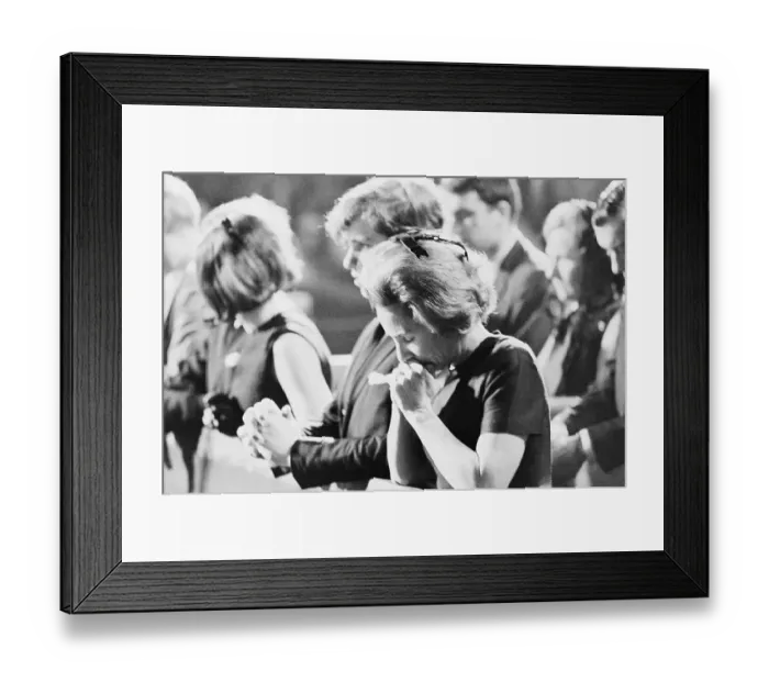 Framed Print : Ethel Kennedy Praying at Mass for Her Husband Framed Print : Ethel Kennedy Praying at Mass for Her Husband