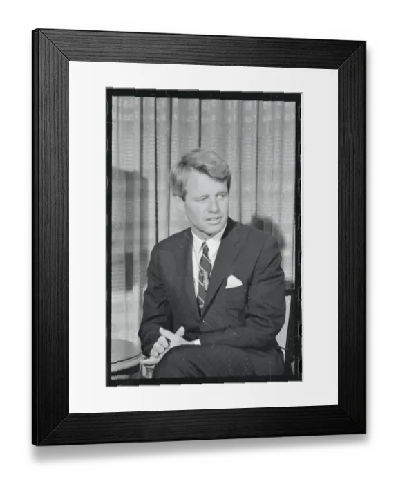 Framed Print : Robert F. Kennedy Relaxing During Press Meeting Framed Print : Robert F. Kennedy Relaxing During Press Meeting