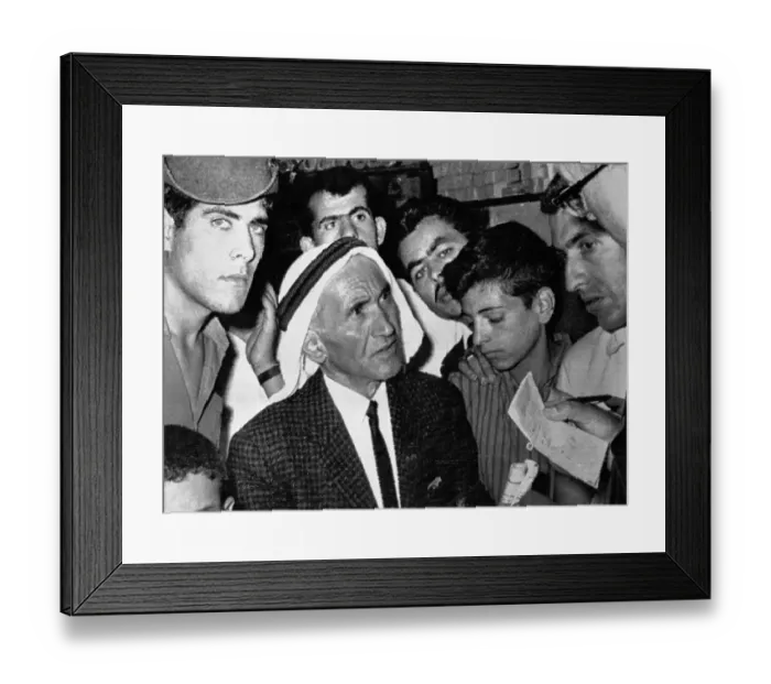Framed Print : Bishara Sirhan Talking to Reporters
