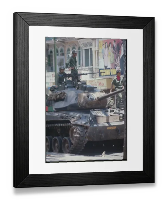 Framed Print : Troops and Tanks Clearing the Streets Framed Print : Troops and Tanks Clearing the Streets