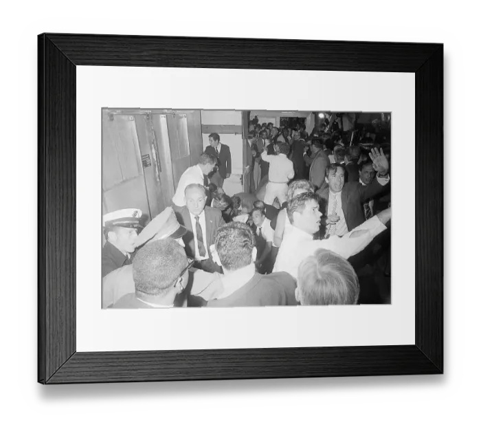 Framed Print : Crowd Surrounding Wounded Robert Kennedy Framed Print : Crowd Surrounding Wounded Robert Kennedy