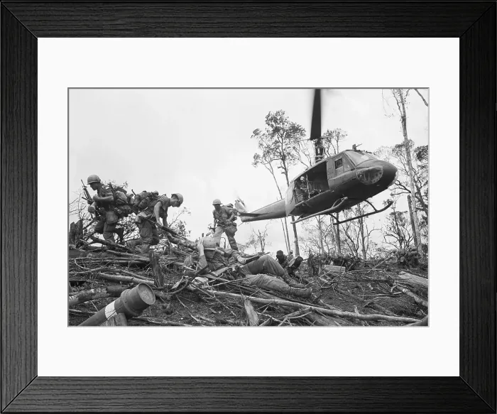 Framed Print : Paratroopers Running Beneath Helicopter Framed Print : Paratroopers Running Beneath Helicopter