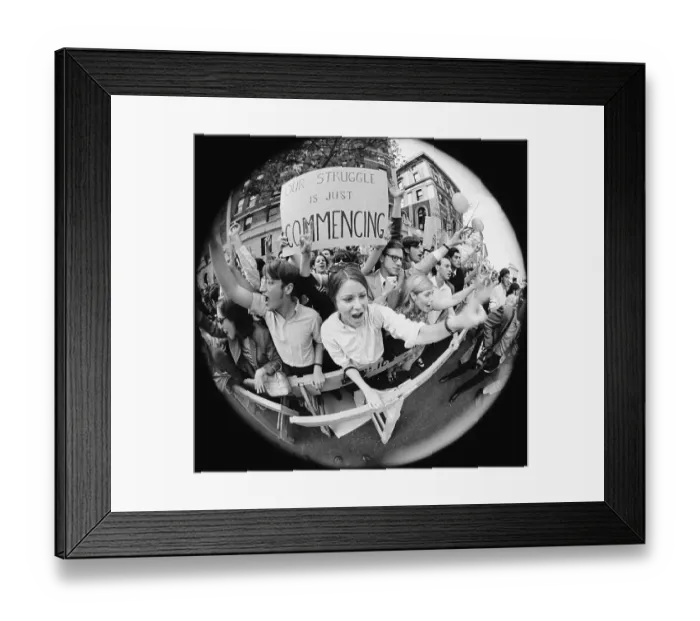 Framed Print : Fisheye of Student Protest at Columbia Framed Print : Fisheye of Student Protest at Columbia