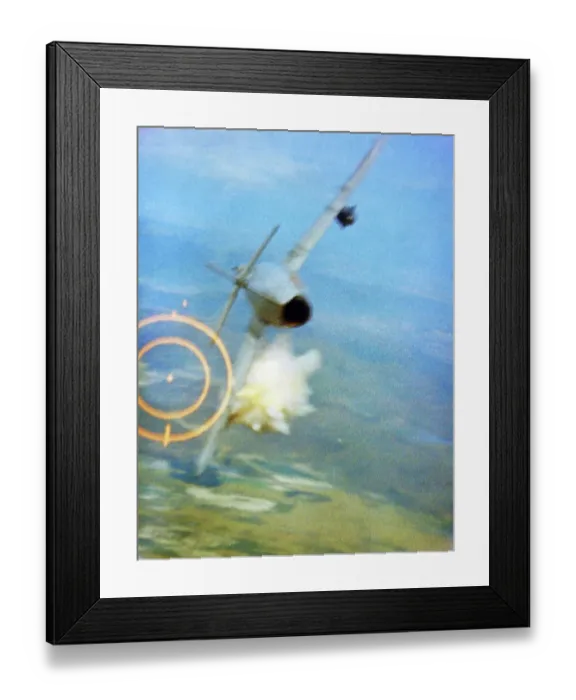 Framed Print : MIG-17 Getting Hit on Wing Framed Print : MIG-17 Getting Hit on Wing