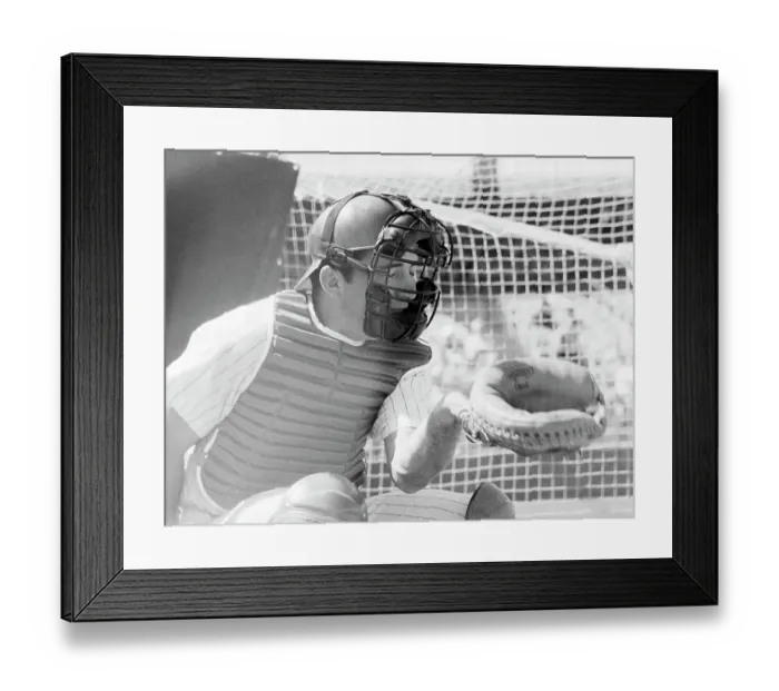 Framed Print : Johnny Bench Catching Batting Practice