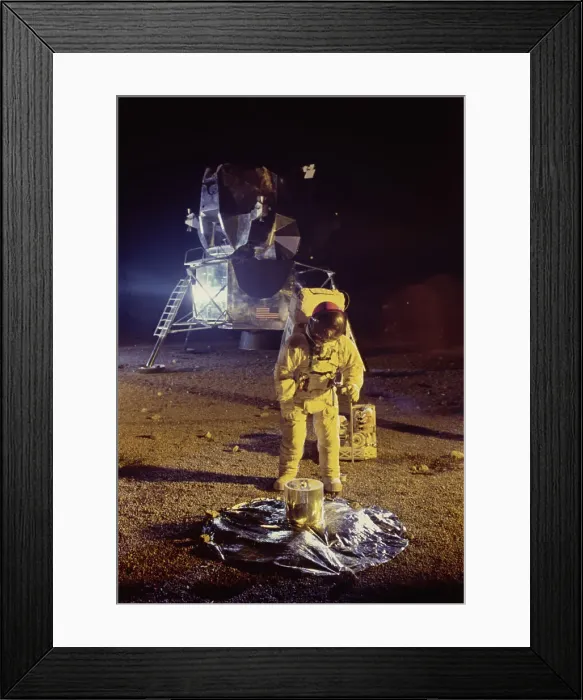 Framed Print : Astronaut In Simulated Lunar Landscape Framed Print : Astronaut In Simulated Lunar Landscape