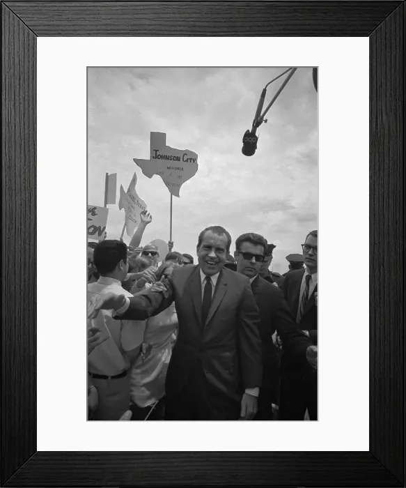 Framed Print : Richard Nixon Shaking Hands with the Public Framed Print : Richard Nixon Shaking Hands with the Public