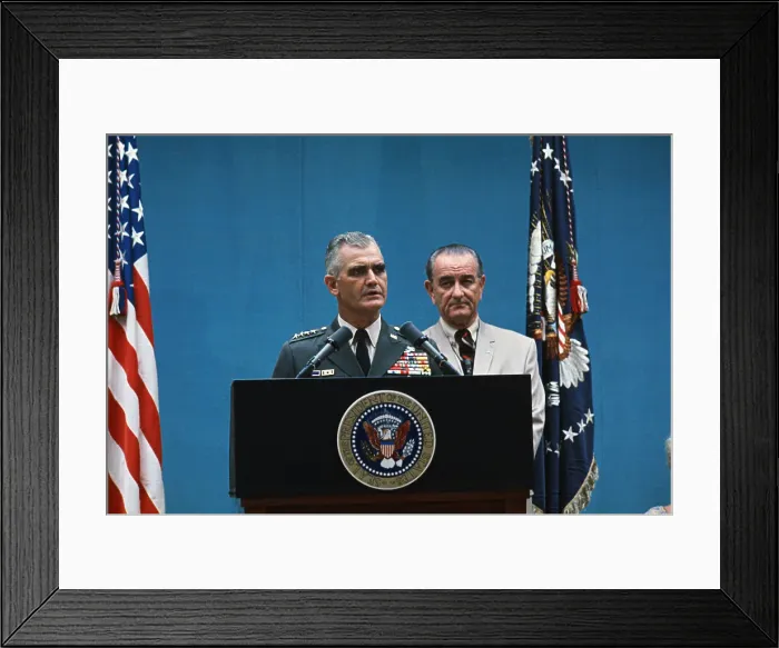 Framed Print : General Westmoreland Speaking at Podium Framed Print : General Westmoreland Speaking at Podium
