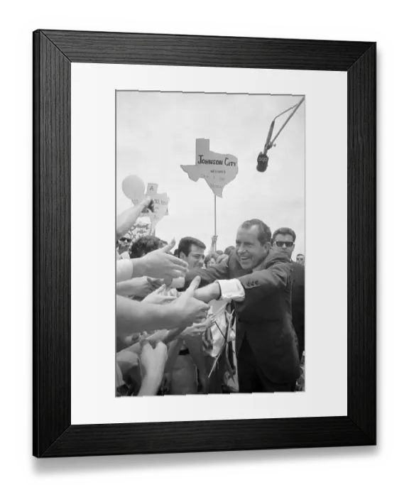 Framed Print : Richard Nixon Shaking Hands with the Public Framed Print : Richard Nixon Shaking Hands with the Public