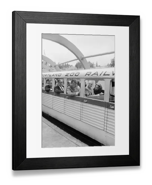 Framed Print : Robert and Ethel Kennedy With Friends Riding on Zoo Tour Train Framed Print : Robert and Ethel Kennedy With Friends Riding on Zoo Tour Train