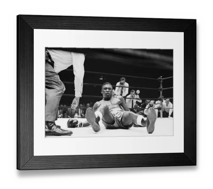 Framed Print : Dick Tiger Shown Sprawled On Canvas Framed Print : Dick Tiger Shown Sprawled On Canvas
