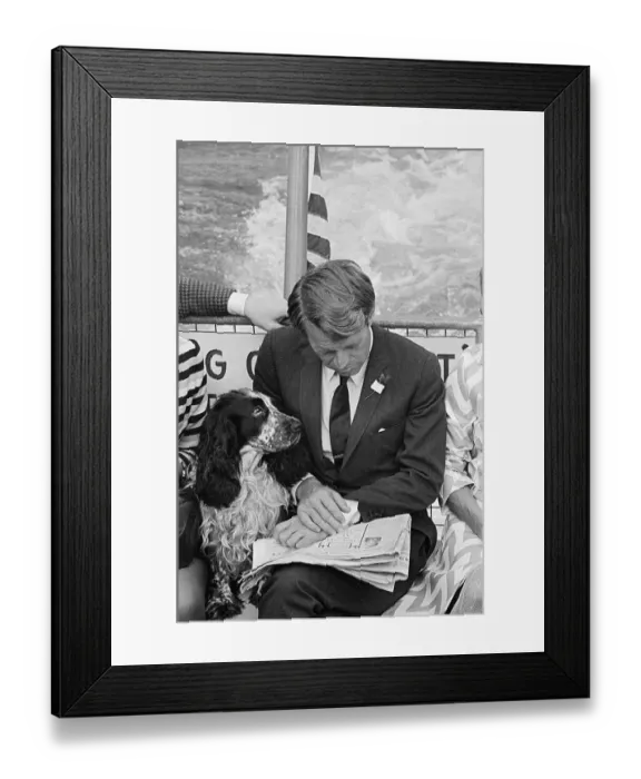 Framed Print : Robert F. Kennedy and His Dog Framed Print : Robert F. Kennedy and His Dog